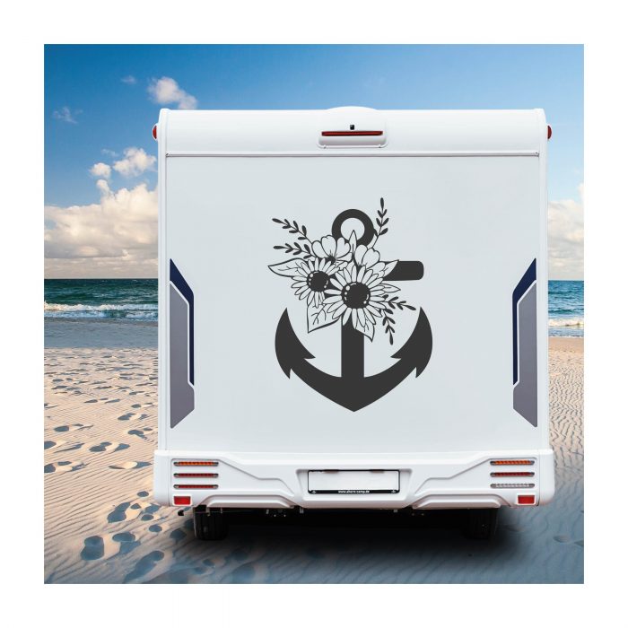 anker mit blumen aufkleber