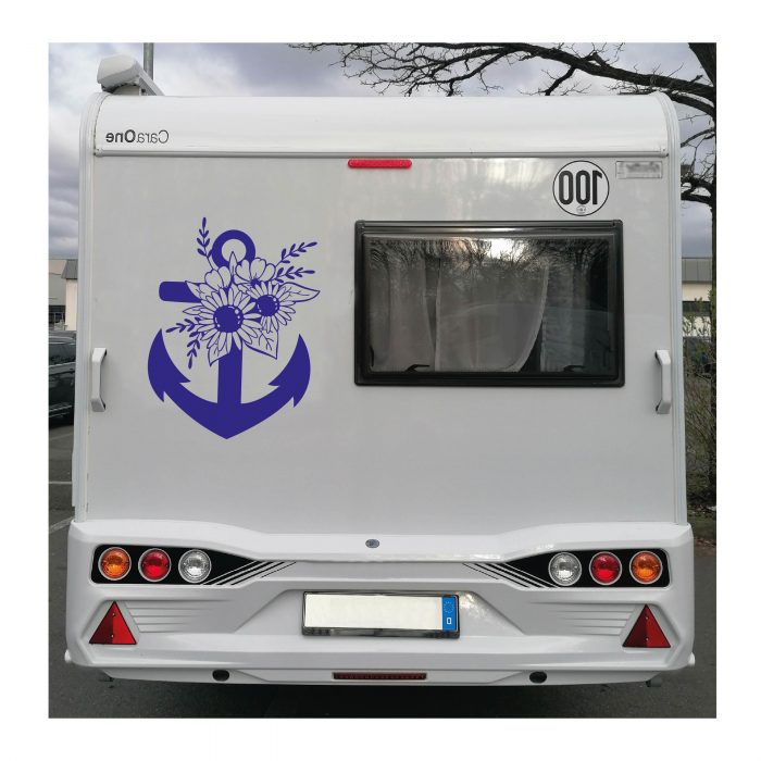 anker mit blumen aufkleber