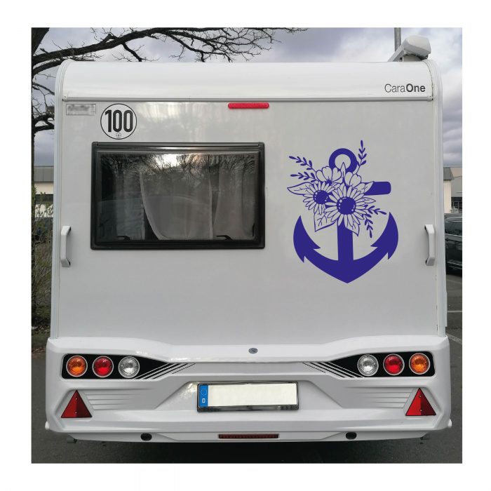 anker mit blumen aufkleber