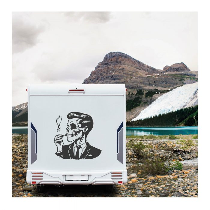 totenkopf mann aufkleber