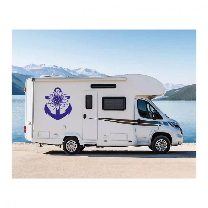 anker mit sonnenblume aufkleber