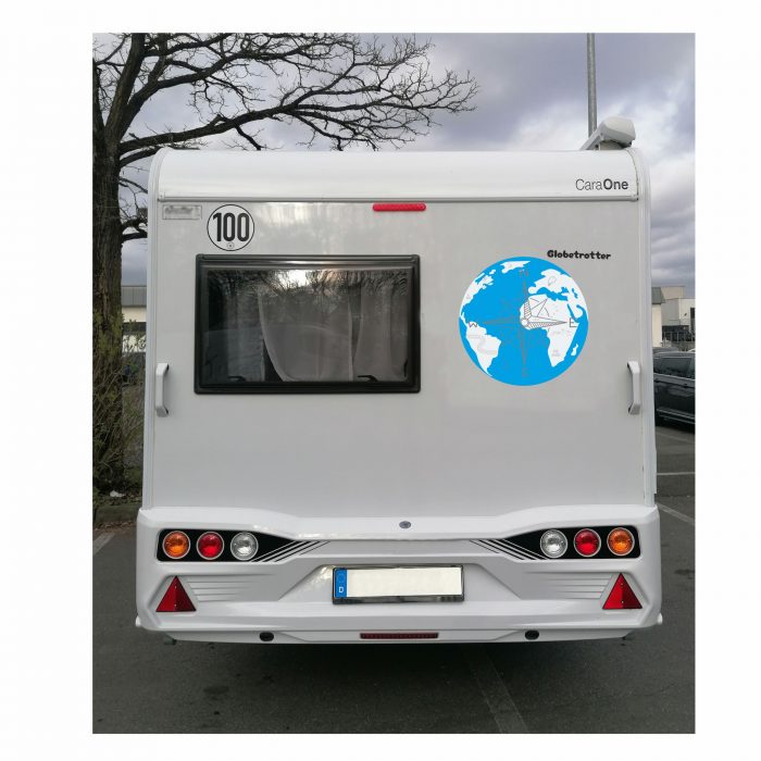 globus aufkleber digitaldruck