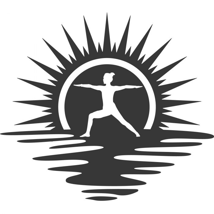 yoga am strand aufkleber