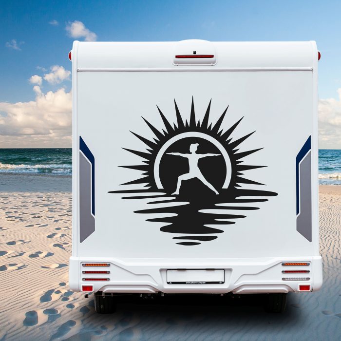 yoga am strand aufkleber