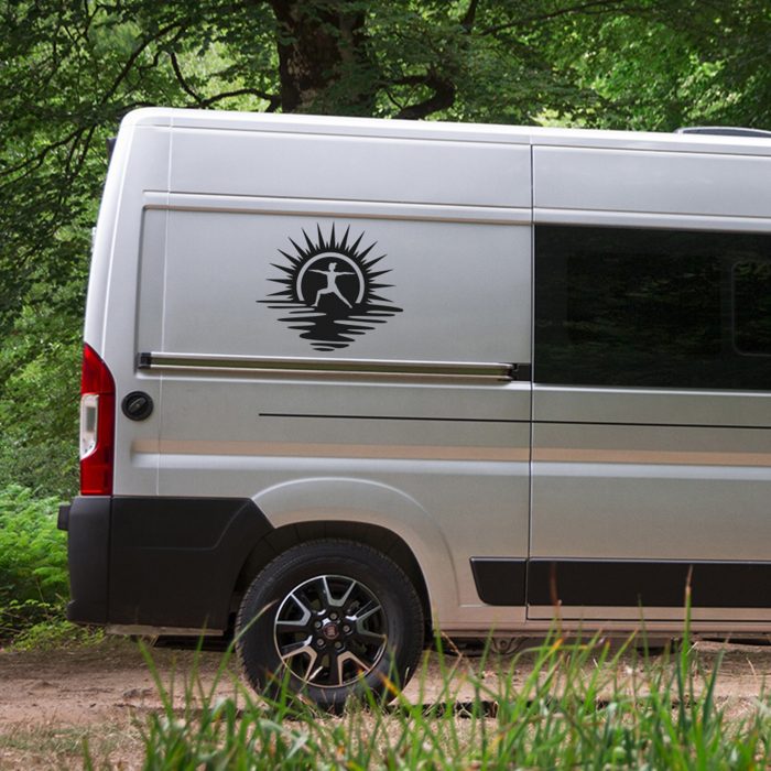 yoga am strand aufkleber