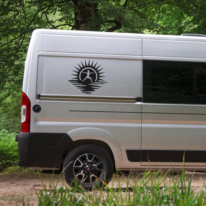 yoga am strand aufkleber
