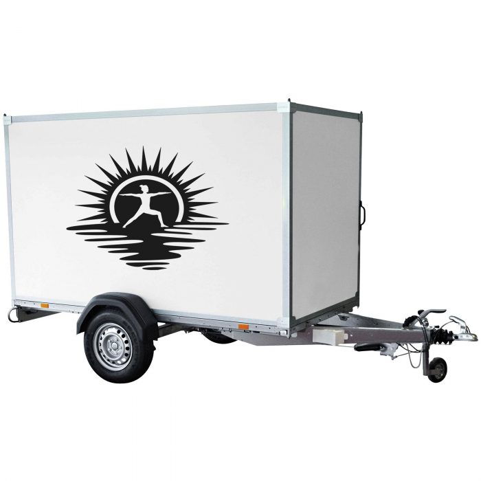 yoga am strand aufkleber