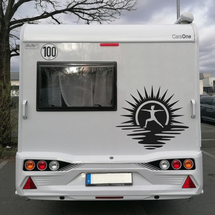 yoga am strand aufkleber