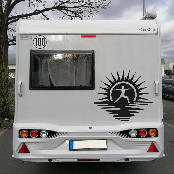 yoga am strand aufkleber