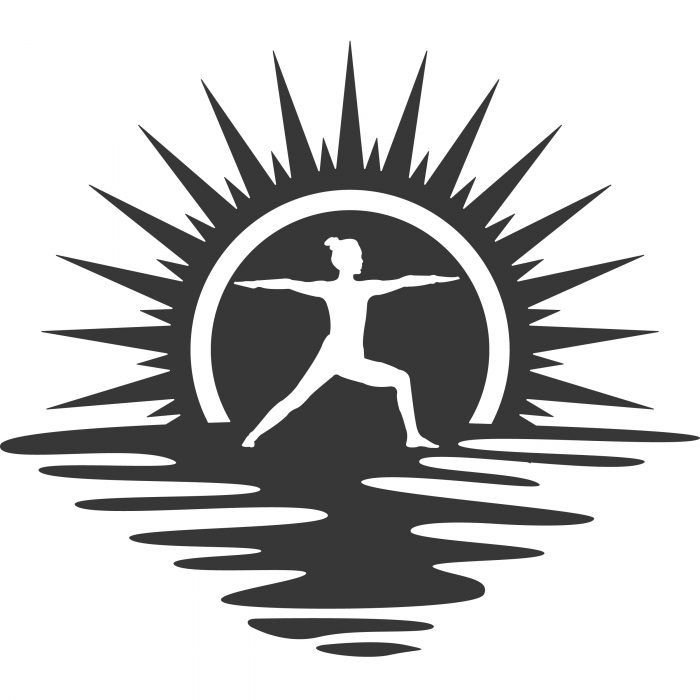 yoga am strand aufkleber