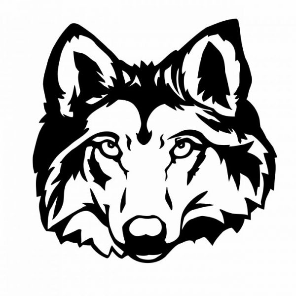 aufkleber wolf kopf 20 x 20 cm