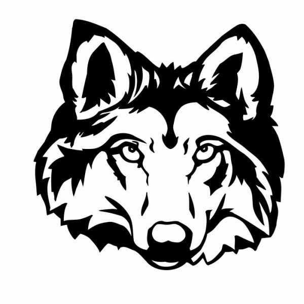 aufkleber wolf kopf 20 x 20 cm