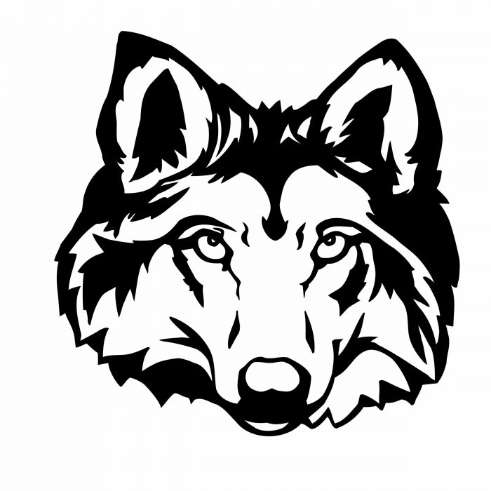 aufkleber wolf kopf 20 x 20 cm