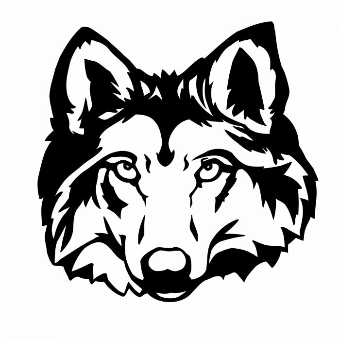 aufkleber wolf kopf 20 x 20 cm