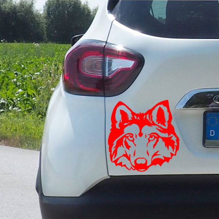 aufkleber wolf kopf 20 x 20 cm