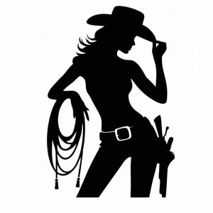 aufkleber western frau cowgirl 30 x 20 cm