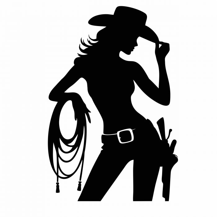 aufkleber western frau cowgirl 30 x 20 cm