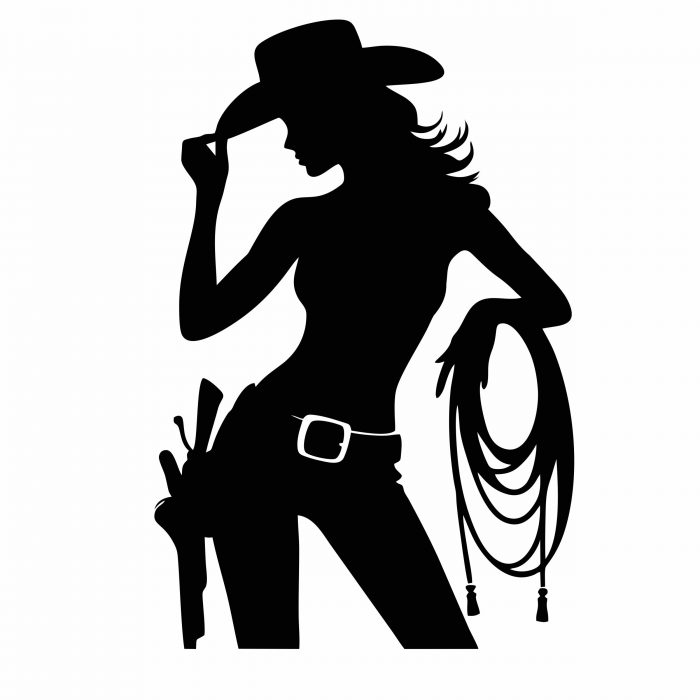 aufkleber western frau cowgirl 30 x 20 cm