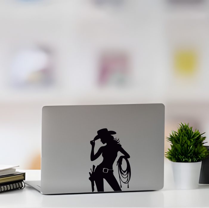 aufkleber western frau cowgirl 30 x 20 cm