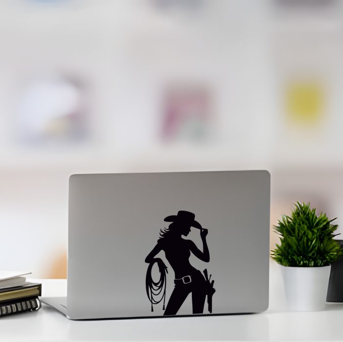 aufkleber western frau cowgirl 30 x 20 cm