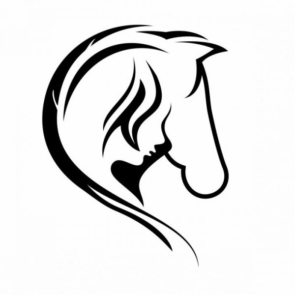 mädchen mit pferd aufkleber