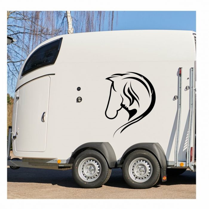 mädchen mit pferd aufkleber