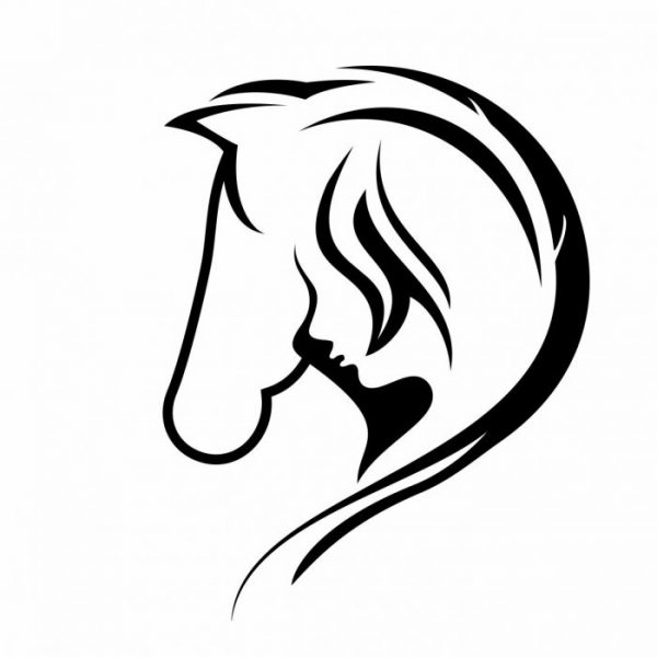 mädchen mit pferd aufkleber