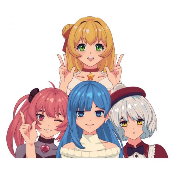 aufkleber anime girls group