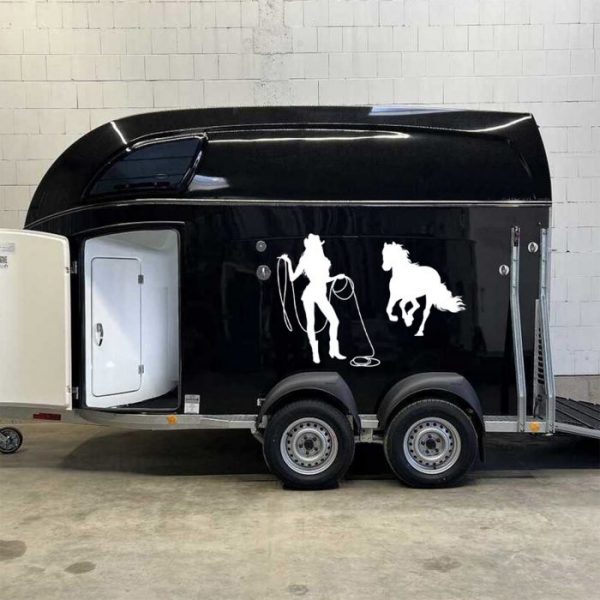 aufkleber qaurter horse pferdeanhänger