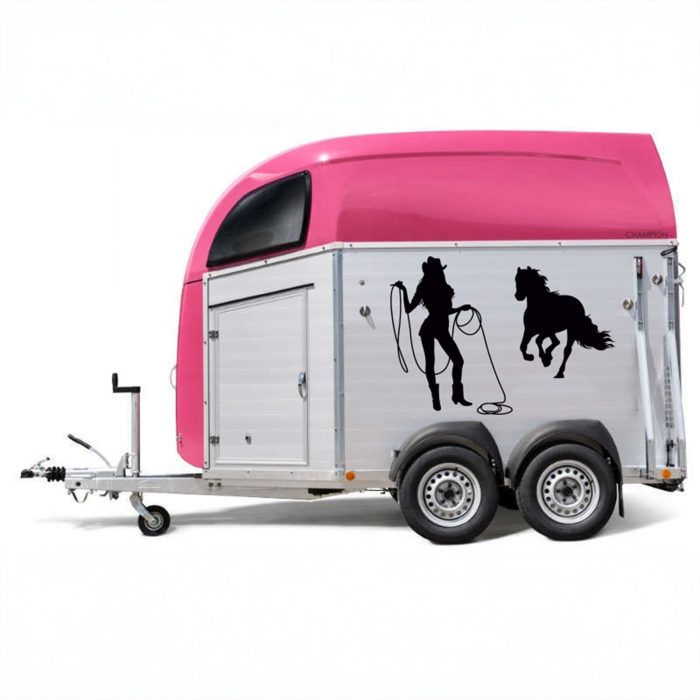 aufkleber qaurter horse pferdeanhänger