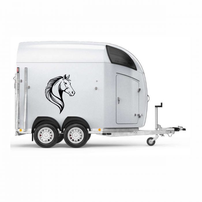 pferdeanhänger aufkleber pferdekopf