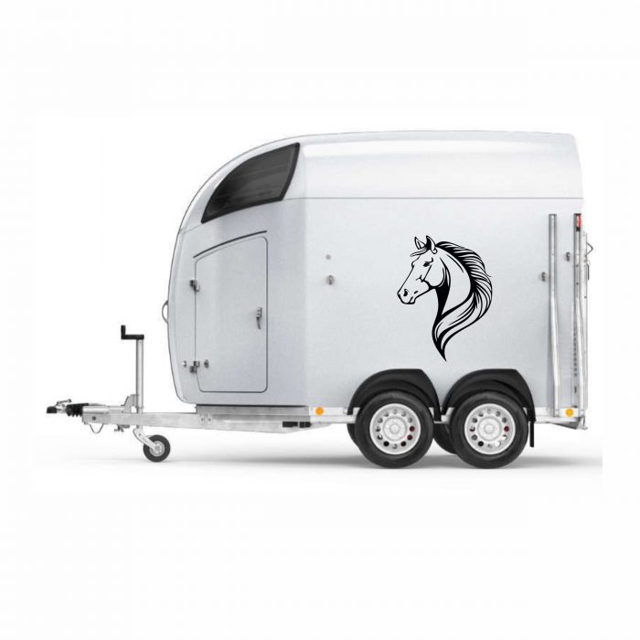 pferdeanhänger aufkleber pferdekopf