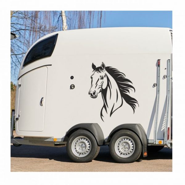 aufkleber pferd kopf für trailer