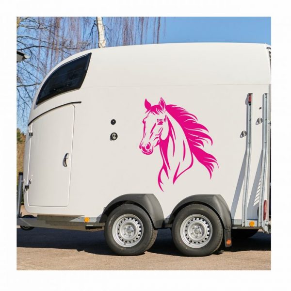 aufkleber pferd kopf für trailer