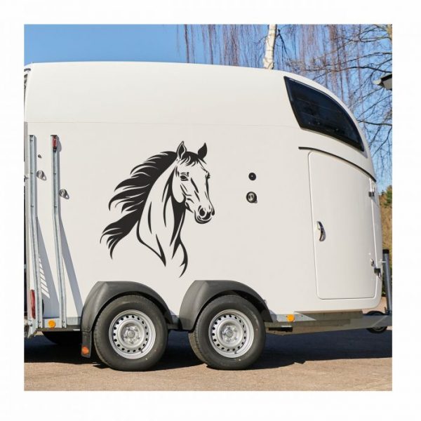 aufkleber pferd kopf für trailer