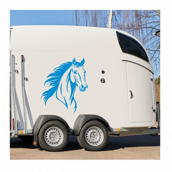 aufkleber pferd kopf für trailer