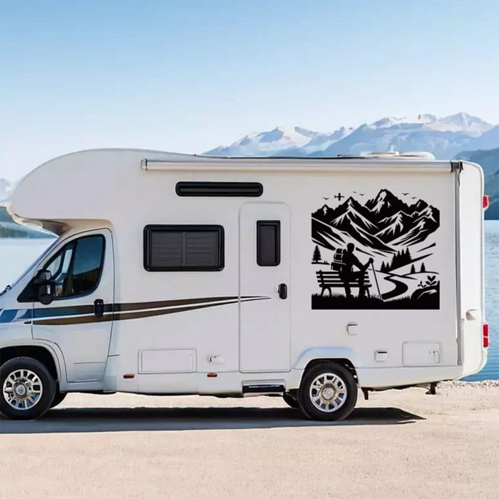 aufkleber wanderer berge