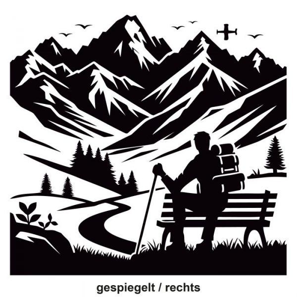aufkleber wanderer berge