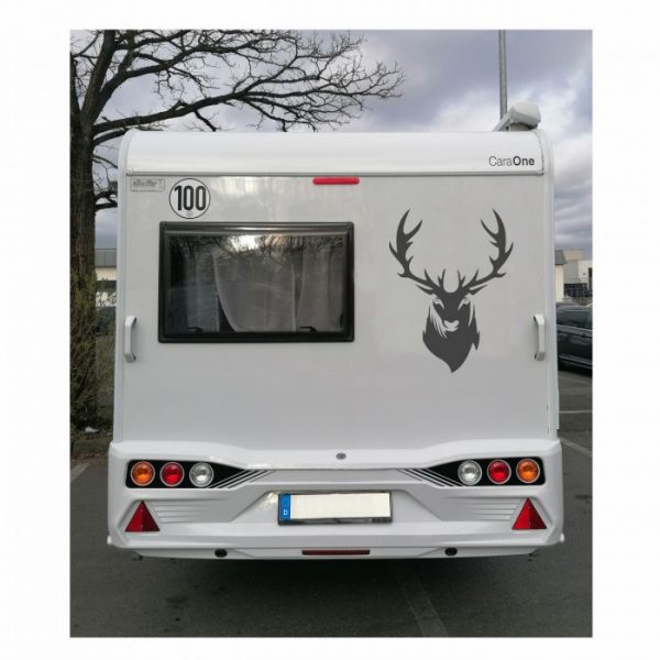 aufkleber wohnmobil hirsch kopf