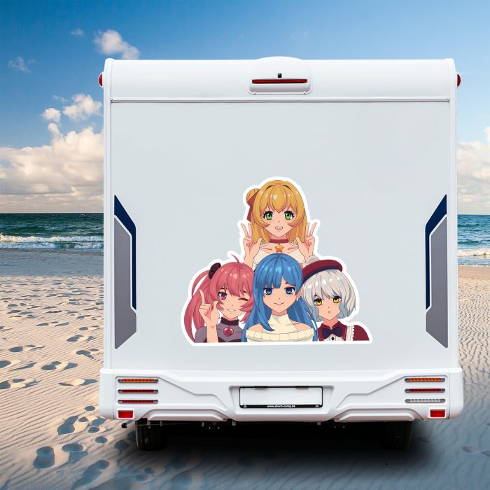 aufkleber xl anime girls kawaii