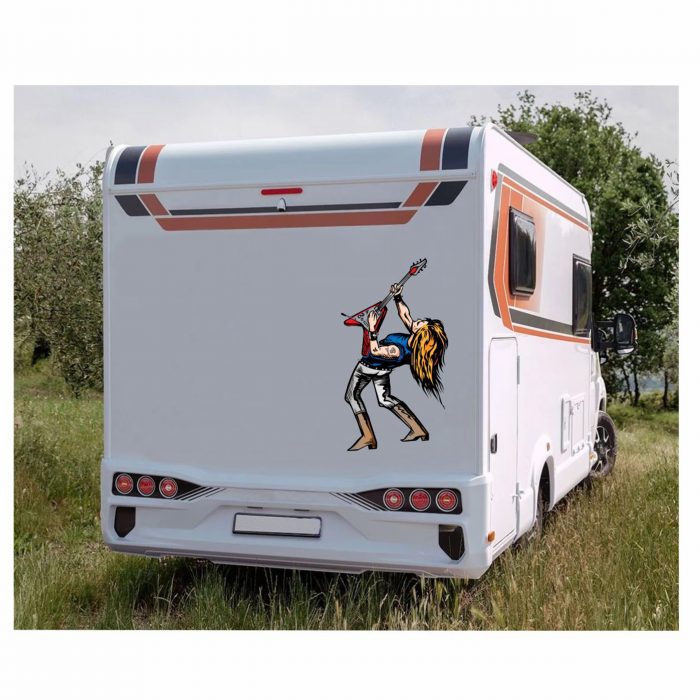 aufkleber gitarrist rocker