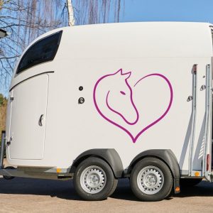 love pferd aufkleber für pferdeanhänger.