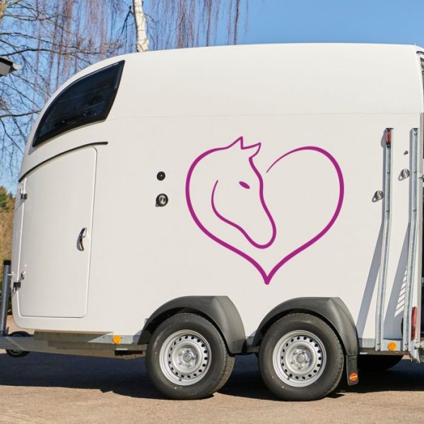 love pferd aufkleber für pferdeanhänger.