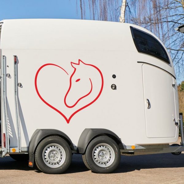 love pferd aufkleber für pferdeanhänger.