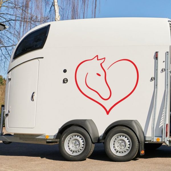 love pferd aufkleber für pferdeanhänger.
