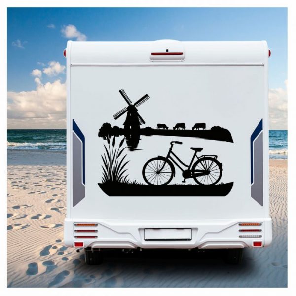 holland motiv windmühle aufkleber wohnmobil.
