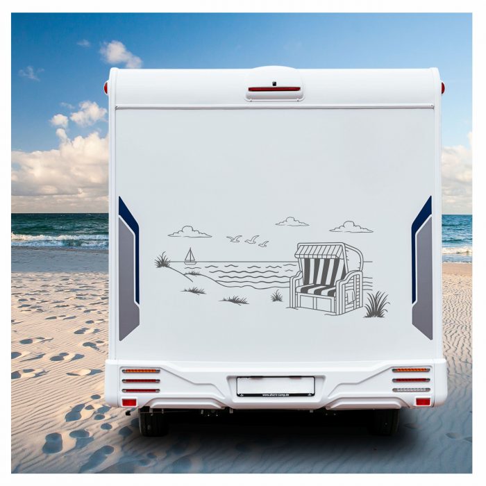strandkorb meer wohnmobil aufkleber bis xxl