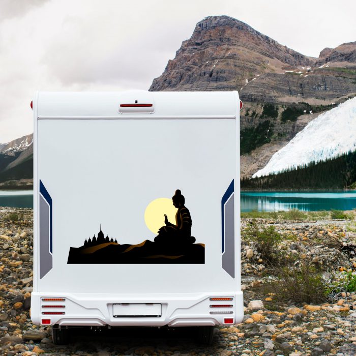 buddha betend digitaldruck aufkleber bis xxl