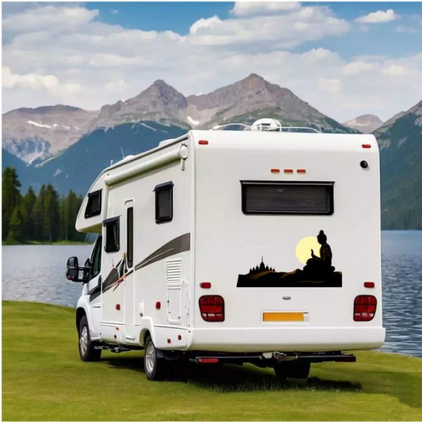 buddha betend digitaldruck aufkleber bis xxl