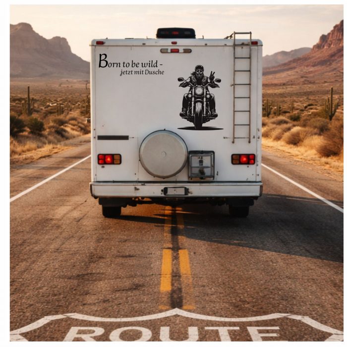 wohnmobil aufkleber rocker 66 motorrad xxl